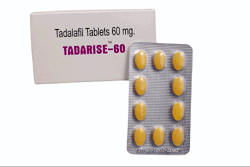 Close-up of Tadarise 60mg Packaging – Contains 60 mg Tadalafil